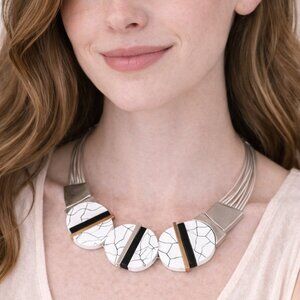 Anne Marie Chagnon Artisan ModernistNecklace VICTORIA White